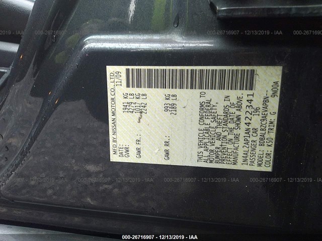 Photo 8 VIN: 1N4AL2AP1AN422341 - NISSAN ALTIMA 