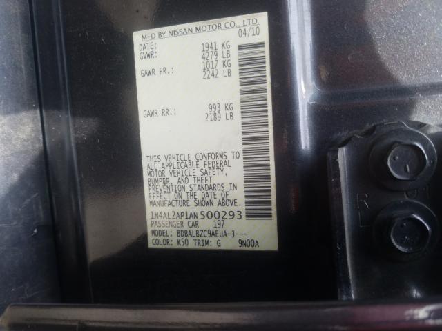 Photo 9 VIN: 1N4AL2AP1AN500293 - NISSAN ALTIMA BAS 