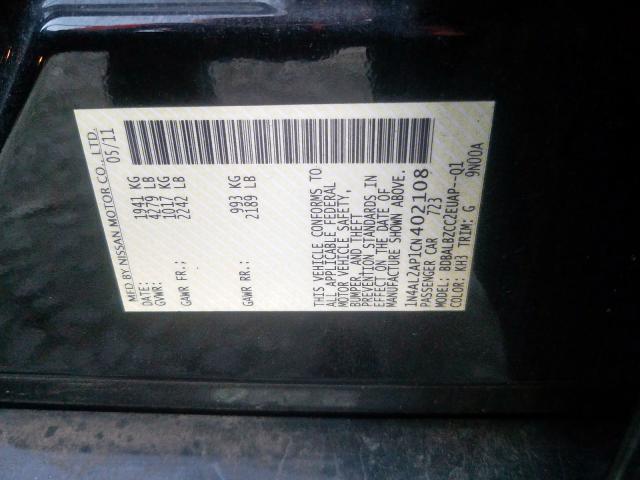 Photo 9 VIN: 1N4AL2AP1CN402108 - NISSAN ALTIMA BAS 