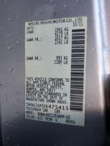 Photo 12 VIN: 1N4AL2AP1CN475415 - NISSAN ALTIMA BAS 