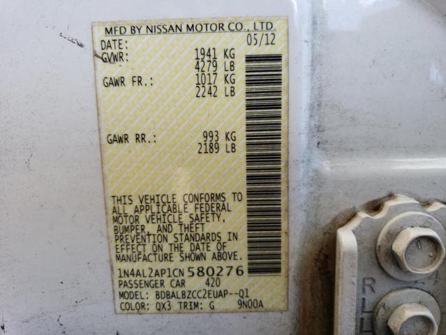 Photo 12 VIN: 1N4AL2AP1CN580276 - NISSAN ALTIMA BAS 