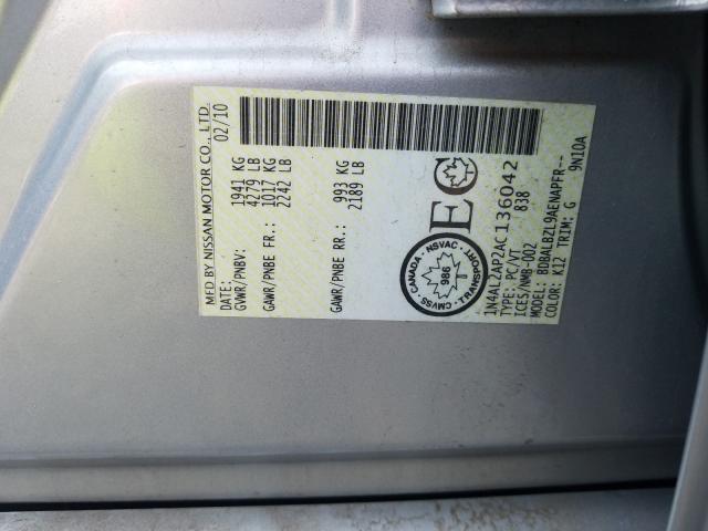 Photo 9 VIN: 1N4AL2AP2AC136042 - NISSAN ALTIMA BAS 