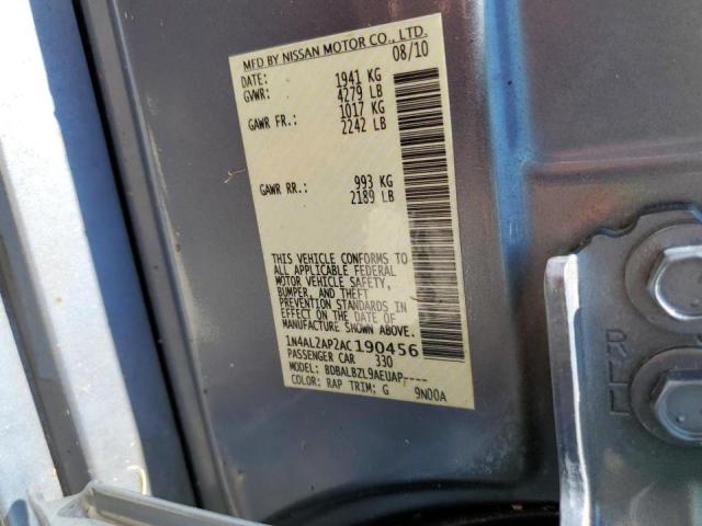 Photo 9 VIN: 1N4AL2AP2AC190456 - NISSAN ALTIMA BAS 