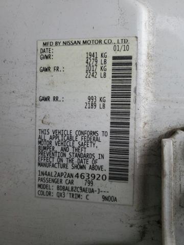 Photo 11 VIN: 1N4AL2AP2AN463920 - NISSAN ALTIMA BAS 