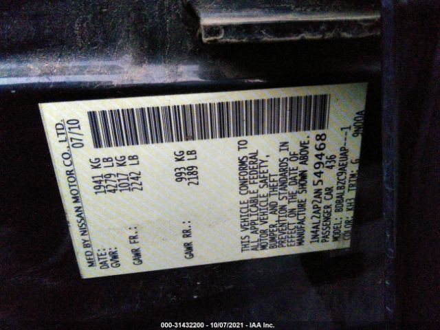 Photo 8 VIN: 1N4AL2AP2AN549468 - NISSAN ALTIMA 