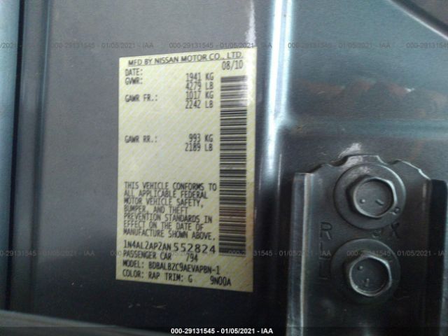 Photo 8 VIN: 1N4AL2AP2AN552824 - NISSAN ALTIMA 