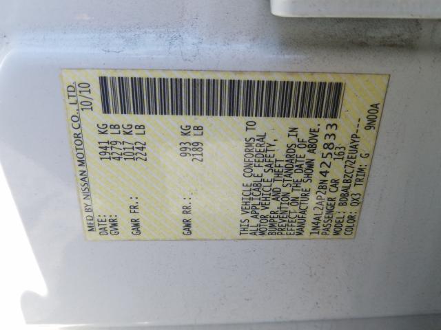 Photo 9 VIN: 1N4AL2AP2BN425833 - NISSAN ALTIMA BAS 