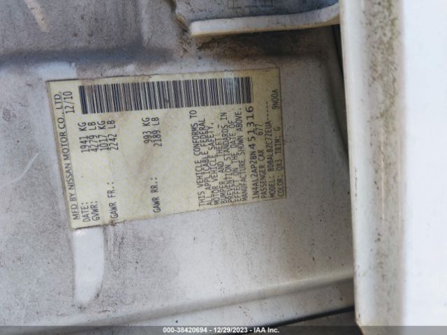 Photo 8 VIN: 1N4AL2AP2BN451316 - NISSAN ALTIMA 