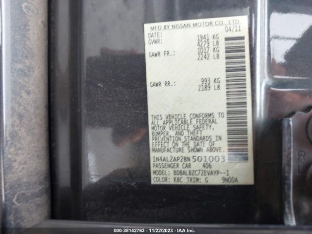 Photo 8 VIN: 1N4AL2AP2BN501003 - NISSAN ALTIMA 