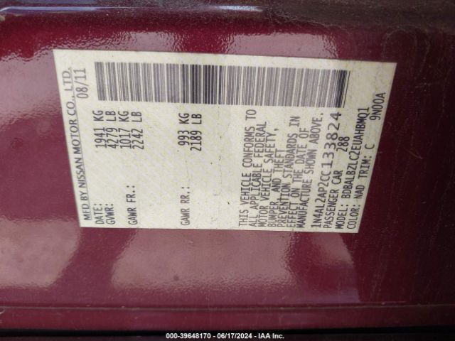 Photo 8 VIN: 1N4AL2AP2CC133824 - NISSAN ALTIMA 