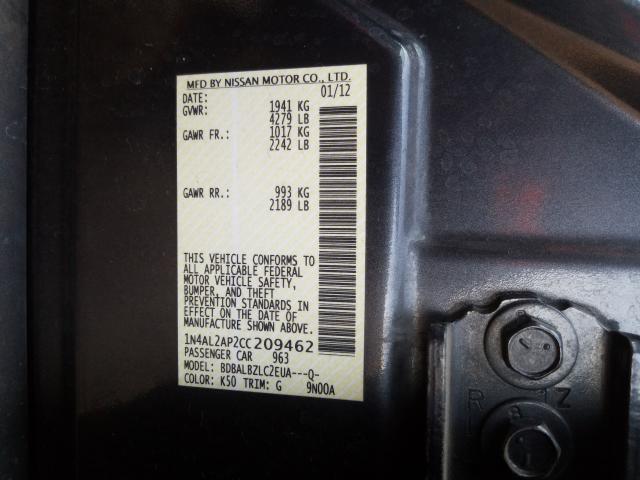 Photo 9 VIN: 1N4AL2AP2CC209462 - NISSAN ALTIMA BAS 