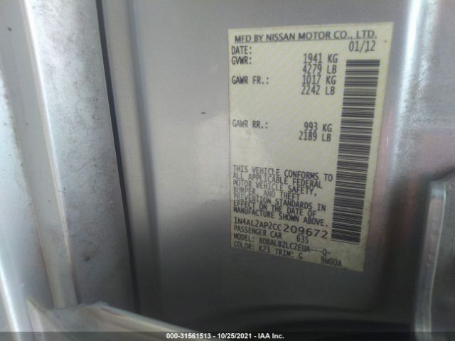 Photo 8 VIN: 1N4AL2AP2CC209672 - NISSAN ALTIMA 