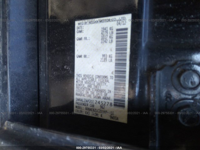 Photo 8 VIN: 1N4AL2AP2CC245278 - NISSAN ALTIMA 