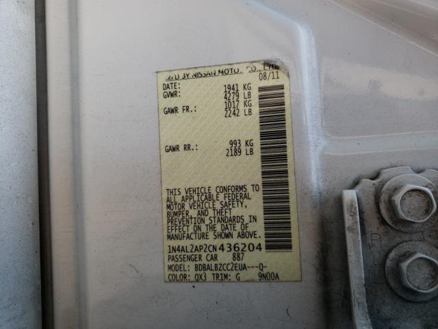 Photo 9 VIN: 1N4AL2AP2CN436204 - NISSAN ALTIMA BAS 