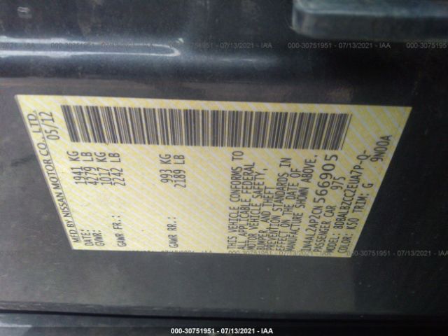 Photo 8 VIN: 1N4AL2AP2CN566905 - NISSAN ALTIMA 