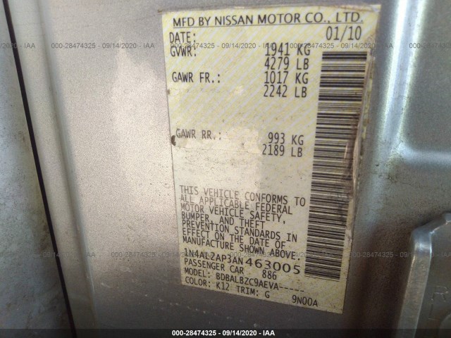 Photo 8 VIN: 1N4AL2AP3AN463005 - NISSAN ALTIMA 