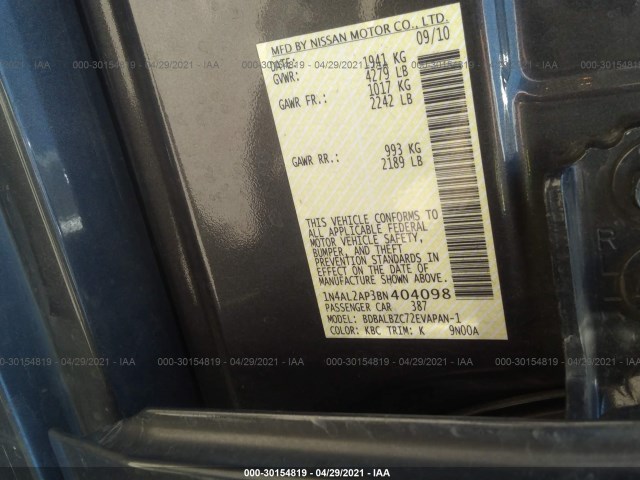 Photo 8 VIN: 1N4AL2AP3BN404098 - NISSAN ALTIMA 