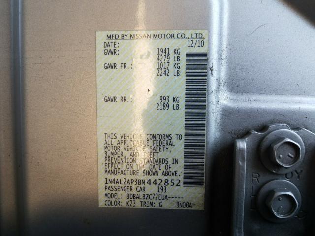 Photo 9 VIN: 1N4AL2AP3BN442852 - NISSAN ALTIMA BAS 