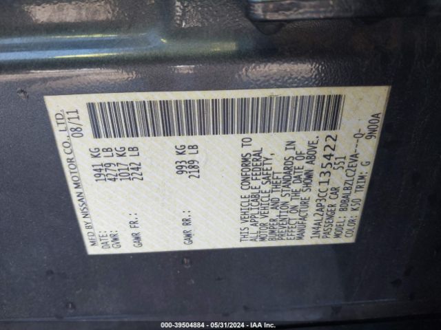 Photo 8 VIN: 1N4AL2AP3CC135422 - NISSAN ALTIMA 