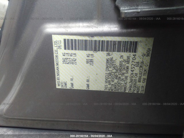 Photo 8 VIN: 1N4AL2AP3CN452704 - NISSAN ALTIMA 