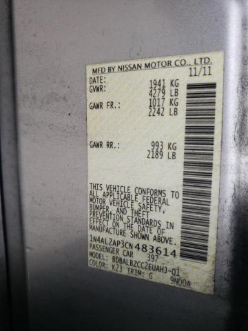 Photo 9 VIN: 1N4AL2AP3CN483614 - NISSAN ALTIMA BAS 