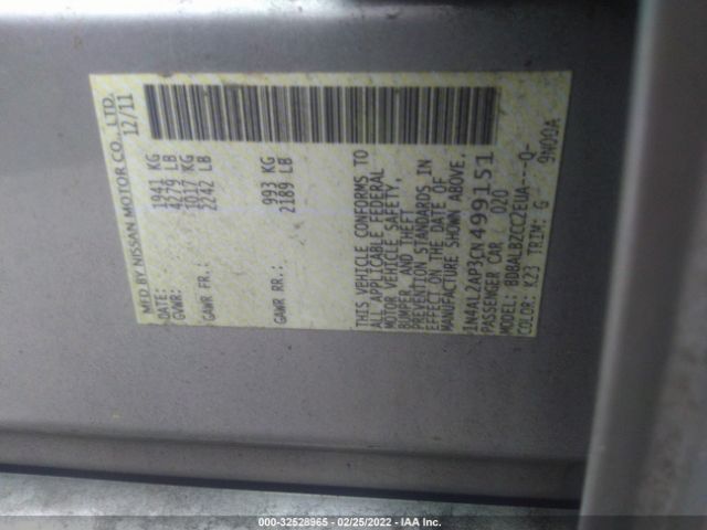 Photo 8 VIN: 1N4AL2AP3CN499151 - NISSAN ALTIMA 