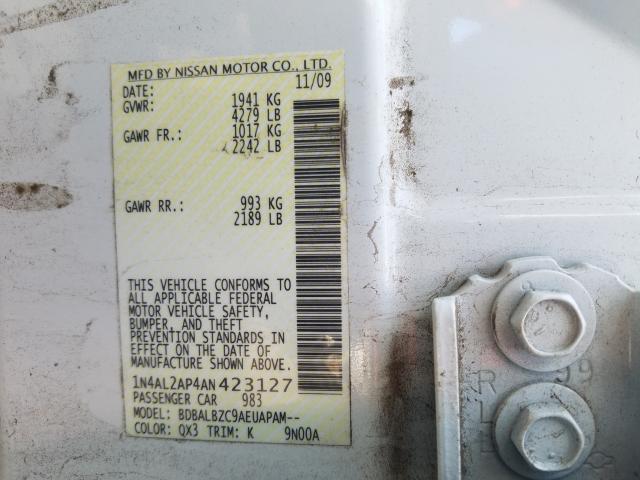 Photo 9 VIN: 1N4AL2AP4AN423127 - NISSAN ALTIMA BAS 