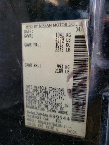 Photo 9 VIN: 1N4AL2AP4AN499544 - NISSAN ALTIMA BAS 