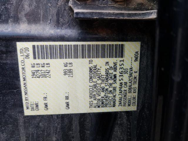 Photo 9 VIN: 1N4AL2AP4AN536351 - NISSAN ALTIMA BAS 