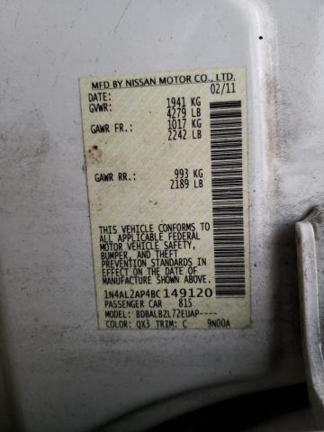 Photo 9 VIN: 1N4AL2AP4BC149120 - NISSAN ALTIMA BAS 