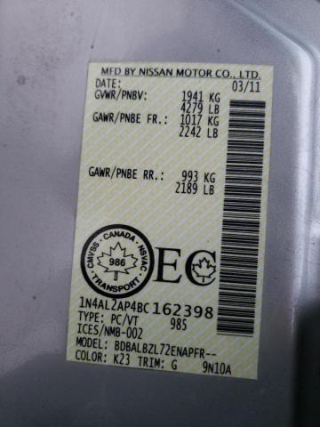 Photo 8 VIN: 1N4AL2AP4BC162398 - NISSAN ALTIMA BAS 