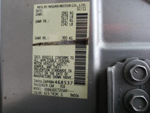 Photo 9 VIN: 1N4AL2AP4BN468537 - NISSAN ALTIMA BAS 