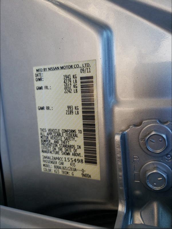 Photo 9 VIN: 1N4AL2AP4CC155498 - NISSAN ALTIMA BAS 