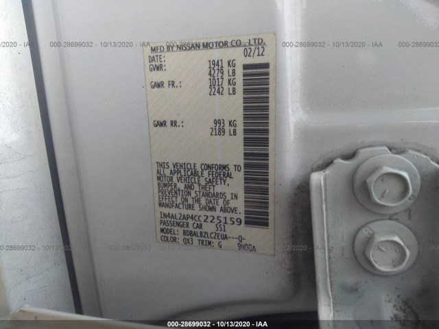 Photo 8 VIN: 1N4AL2AP4CC225159 - NISSAN ALTIMA 