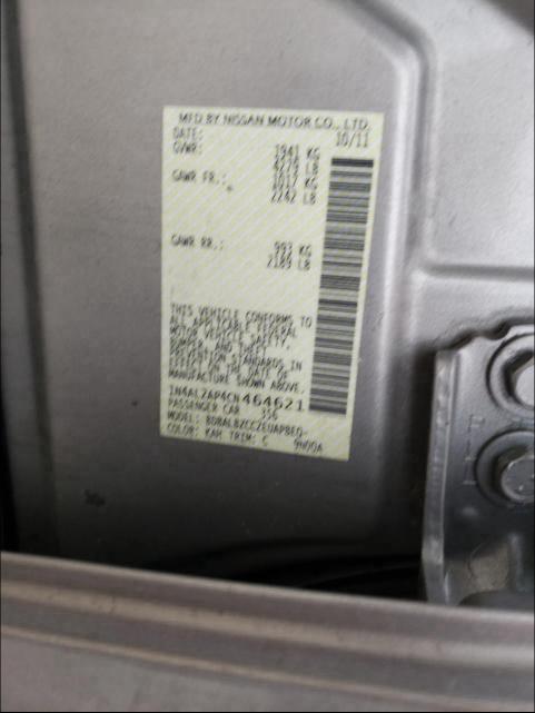 Photo 9 VIN: 1N4AL2AP4CN464621 - NISSAN ALTIMA BAS 