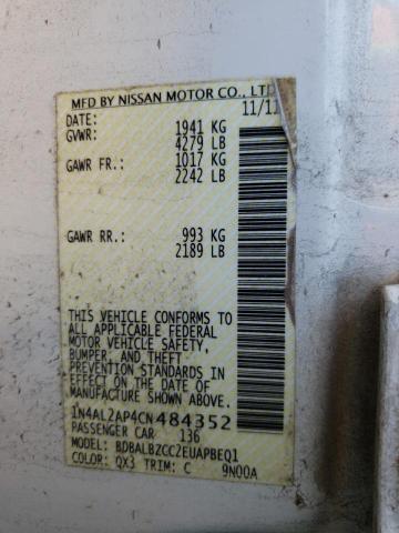 Photo 9 VIN: 1N4AL2AP4CN484352 - NISSAN ALTIMA BAS 