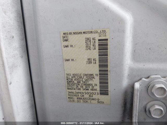 Photo 8 VIN: 1N4AL2AP4CN505023 - NISSAN ALTIMA 