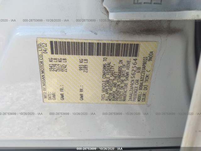 Photo 8 VIN: 1N4AL2AP4CN562564 - NISSAN ALTIMA 