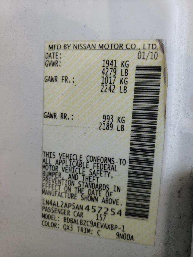 Photo 9 VIN: 1N4AL2AP5AN457254 - NISSAN ALTIMA BAS 