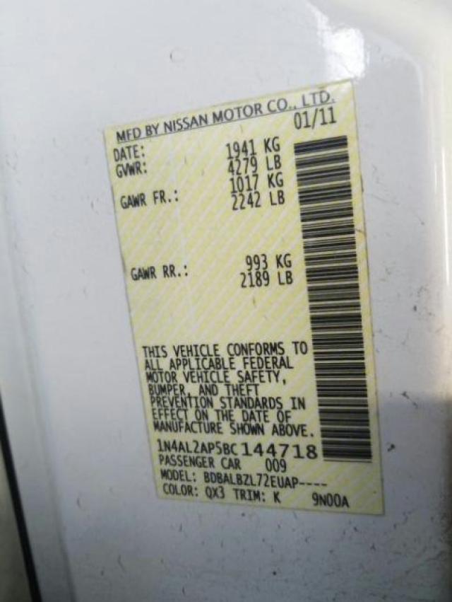 Photo 9 VIN: 1N4AL2AP5BC144718 - NISSAN ALTIMA BAS 