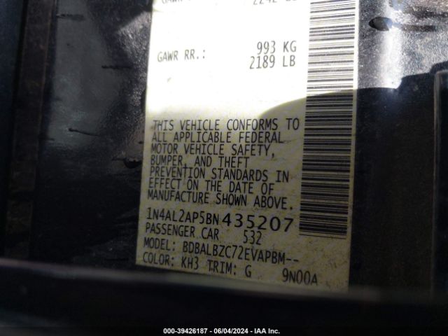 Photo 8 VIN: 1N4AL2AP5BN435207 - NISSAN ALTIMA 