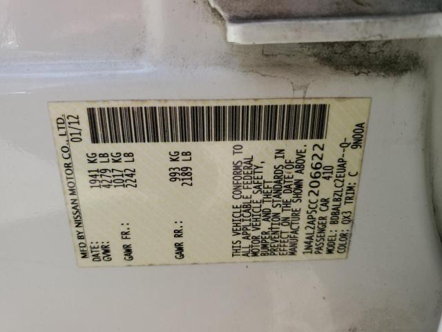 Photo 9 VIN: 1N4AL2AP5CC206622 - NISSAN ALTIMA BAS 