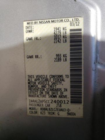 Photo 9 VIN: 1N4AL2AP5CC240012 - NISSAN ALTIMA BAS 