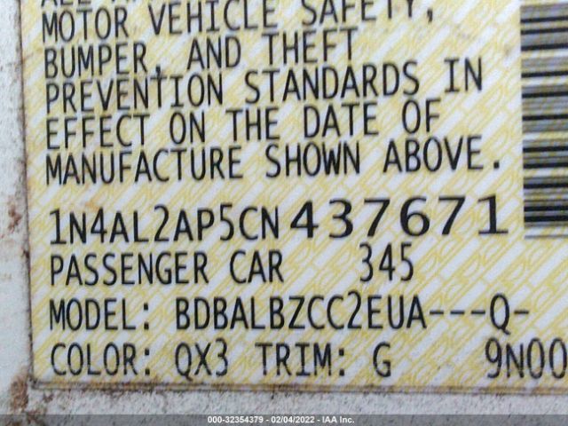 Photo 8 VIN: 1N4AL2AP5CN437671 - NISSAN ALTIMA 