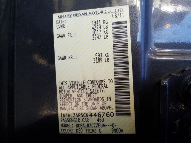 Photo 9 VIN: 1N4AL2AP5CN446760 - NISSAN ALTIMA BAS 