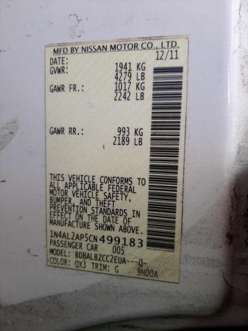 Photo 9 VIN: 1N4AL2AP5CN499183 - NISSAN ALTIMA BAS 