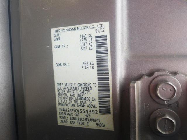 Photo 9 VIN: 1N4AL2AP5CN554392 - NISSAN ALTIMA BAS 