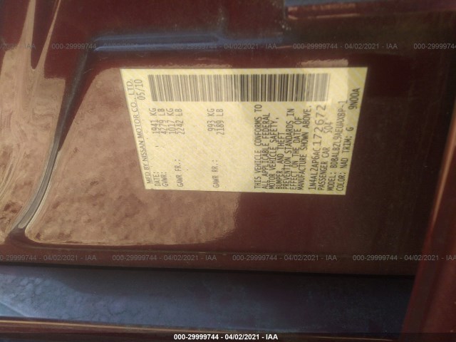 Photo 8 VIN: 1N4AL2AP6AC172672 - NISSAN ALTIMA 