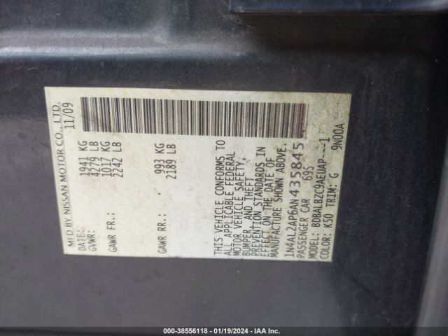 Photo 8 VIN: 1N4AL2AP6AN435845 - NISSAN ALTIMA 