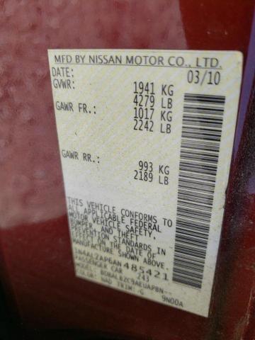 Photo 9 VIN: 1N4AL2AP6AN485421 - NISSAN ALTIMA BAS 